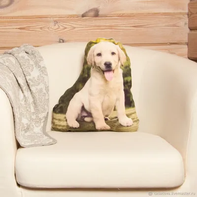 Лабрадор. Декоративная подушка в виду щенка лабрадора – купить онлайн на  Ярмарке Мастеров – PV0DKRU | Подушки, Москва