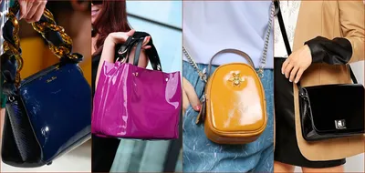 Лаковые сумки в моде | Актуальные лакированные сумочки