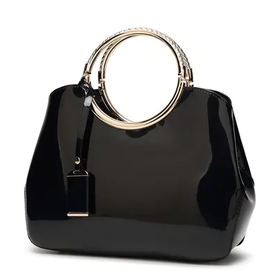 Женская лаковая сумка М115-лак/Z черная — заказывайте недорого