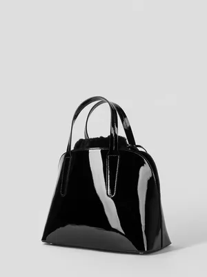 Чёрная лаковая женская кожаная сумка Миа S - MEU