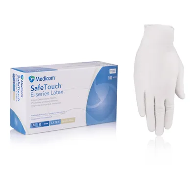 Латексные перчатки опудренные SafeTouch E-Series Medicom, размер XL, 100 шт  - купить товары для маникюра в Украине, цена в каталоге интернет магазина  beauty-bonanza.com.ua