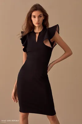 Платье с объёмными драпировками на плечах 9358077564-50 - купить в  интернет-магазине LOVE REPUBLIC по цене: 1 199 ₽