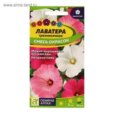 Семена цветов Лаватера, смесь окрасок, 0,2 г (5486149) - Купить по цене от  20.60 руб. | Интернет магазин SIMA-LAND.RU