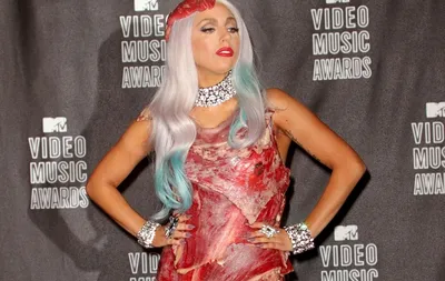Леди Гага вновь появилась в знаменитом мясном платье