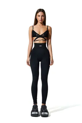 Тонкие капроновые леггинсы с цветочным узором ROSEBUD LEGGINGS 40 nero  (черный) Giulia