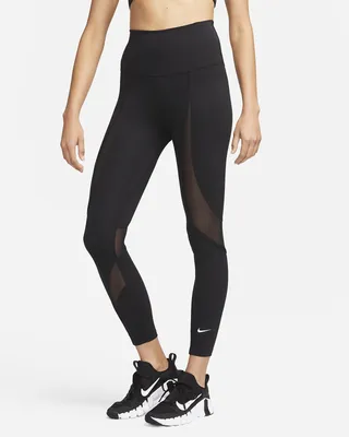 Nike One Women's High-Waisted 7/8 Mesh-Paneled Leggings. Nike.com