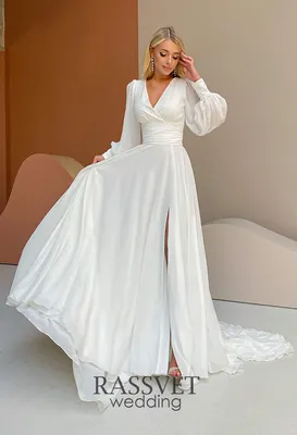 ✓ Простые свадебные платья длинные купить он-лайн в интернет-магазине  Rassvet Wedding ◈ Свадебные платья по цене от 14 000 руб.