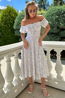 Легкое летнее платье из шифона с открытыми плечами (ID#1445896422), цена:  520 ₴, купить на Prom.ua