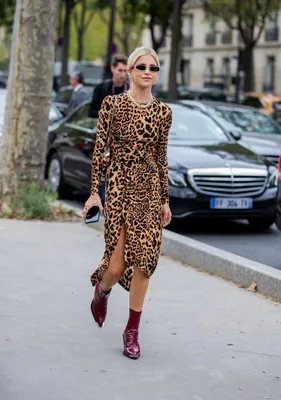 Леопардовое платье и джинсовка - 59 photo
