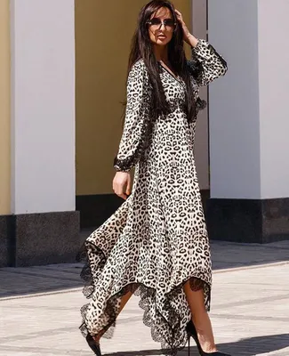 Леопардовые платья: яркие фото 2023/2024, короткие, длинные в пол, вечерние