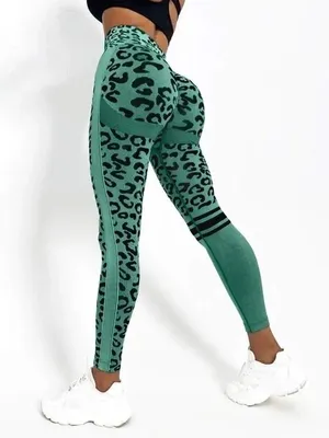 Полые леггинсы с леопардовым принтом, женские спортивные брюки для йоги с  высокой талией и подъемом бедер – лучшие товары в онлайн-магазине Джум Гик