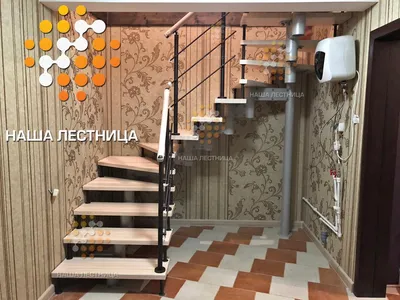 Лестница «Модульная» из лиственницы, цвет алюминий - купить по цене от  67000 рублей, проект № 384