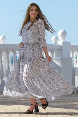 Женское летнее платье из штапеля в пол купить оптом в Украине от  производителя GOLS