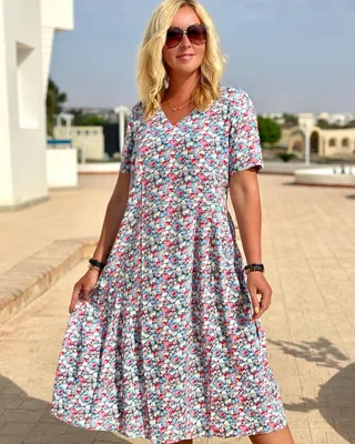 Женское летнее платье из штапеля на сборке купить оптом в Украине от  производителя GOLS