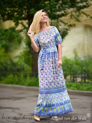 Красивое летнее длинное платье из натуральной ткани штапель с открытыми  плечами рукава фонарик 42-52 размеры: продажа, цена в Харькове. Женские  платья от \"💎TM \"Ola-La\" - якісний одяг від виробника 💎\" - 288367273