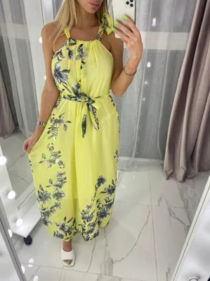 Летнее женское платье 600-572-524-752 - \"Цветы\" Желтое – купить в  интернет-магазине, цена, заказ online