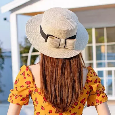 Летние шляпы для женщин, модная пляжная шляпа с плоским козырьком, Женская  Повседневная Панама, Женская Классическая соломенная шляпа с козырьком,  Женская фетровая шляпа | AliExpress