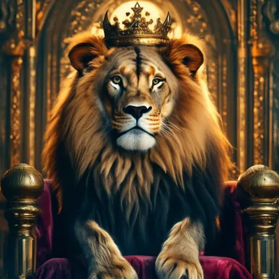 Лев с короной фотографии