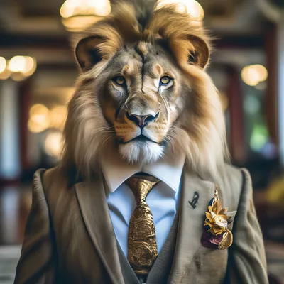 Лев в костюме фото