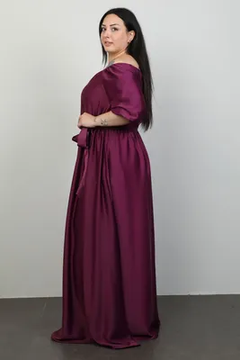 Стильное атласное платье артикул 207104 цвет фиолетовый👗 напрокат 3 400 ₽  ⭐ купить 12 898 ₽ в Москве