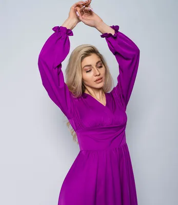 Купить Платье женское из велюра Маркиза фиолетовый арт. 03864 оптом в  интернет-магазине Амадель.