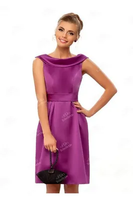 Вечернее платье короткое лилового цвета Модель №22 - взять напрокат  недорого в СПб