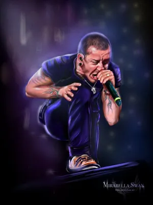 Chester Bennington (Linkin Park), цифровой рисунок по фото (Procreate) |  Пикабу