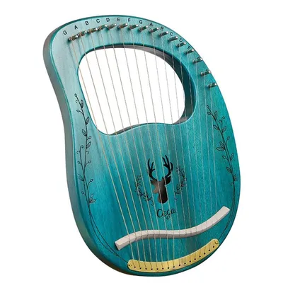 Купить Muslady 16 String Модернизированная лира Арфа Портативный твердый  деревянный арфа Струнный музыкальный инструмент с настройкой ключа Clear  Blue | Joom