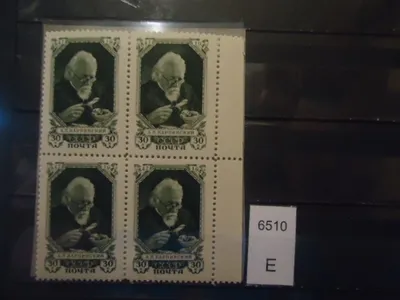 Почтовая марка СССР 1947г (1 м-лишай на голове в волосах,дырка на плече,  точка под \