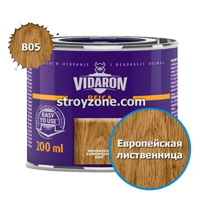 Vidaron Бейц для древесины (Европейская лиственница) B05, 200 мл. - купить  в строительном магазине Стройзона