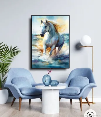 Картина с лошадью Картина Лошадь маслом на холсте Белый конь живопись в  интернет-магазине Ярмарка Мастеров по цене 44030 ₽ – T4CVABY | Картины,  Москва - доставка по России