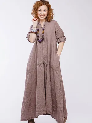 Льняное платье в стиле бохо - Арт М4/13 | Интернет магазин ArgNord.ru