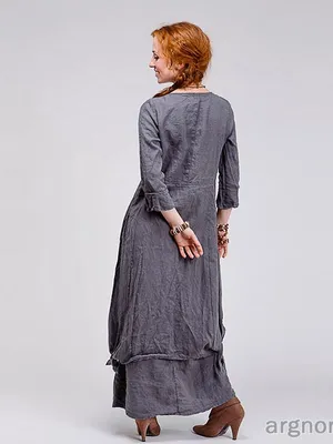 Платье из льна в стиле бохо - Арт М4/4 | Интернет магазин ArgNord.ru