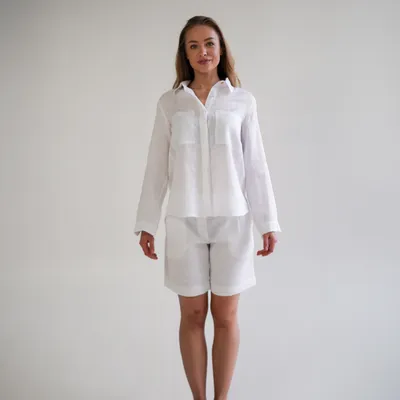 Женская Рубашка из льна и хлопка oversize (размер 42-54) купить в онлайн  магазине - Unimarket