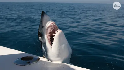 Caught on Video: Mako sharks jumps on boat fishing in Whitianga, New  Zealand - ABC7 San Francisco