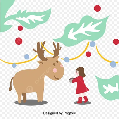 лось и девушка PNG , рождество, лось, девушка PNG картинки и пнг PSD  рисунок для бесплатной загрузки