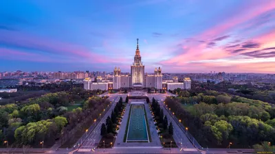 Обои Города Москва (Россия), обои для рабочего стола, фотографии города,  москва , россия, вузы, столицы, москва, вечер, мгу Обои для рабочего стола,  скачать обои картинки заставки на рабочий стол.