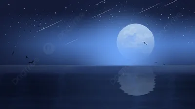 море яркое луна небо метеоритный дождь красивый фон, ручной росписью,  красивый фон, море фон картинки и Фото для бесплатной загрузки