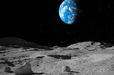 Земля с поверхности Луны - 61 фото