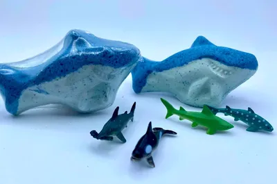 Shark Kids Bath Bomb with Toy Shark Figure