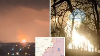 В Донецкой области - яркий ''хлопок'' в Макеевке: зарево пылает над городом  (видео) - Общество - StopCor