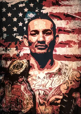 Портрет Макса Холлоуэя UFC Blue Stone Background Am от christiancaron54 на DeviantArt