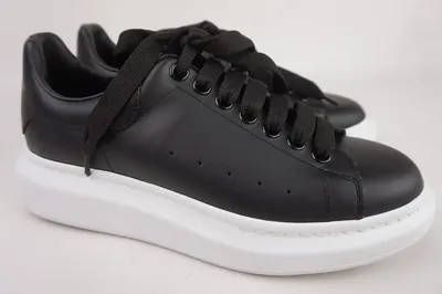 Alexander McQueen Black Leather Oversize Low Top Sneakers Shoes Size 40 |  eBay