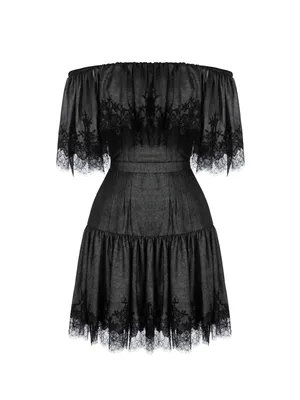 Платье вечернее на пуговицах спереди с кружевом мини черное MISSMEXX  48271467 купить за 2 419 ₽ в интернет-магазине Wildberries