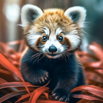 Красная панда (лат. Ailurus fulgens) , фотографии красной или малой панды