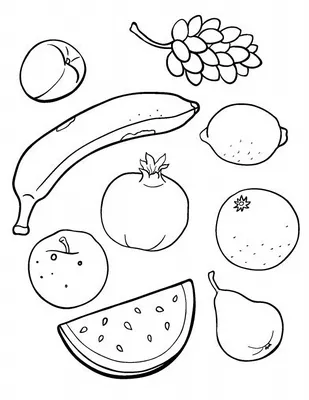 Раскраска для малышей фрукты и овощи - 75 фото