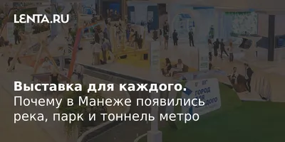 Выставка для каждого. Почему в Манеже появились река, парк и тоннель метро:  Москва: Россия: Lenta.ru