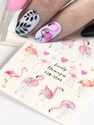 Flamingo Nail Art Decals | Искусство маникюра, Летний маникюр, Роспись  ногтей в стиле хэллоуин