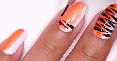 tiger french tips : r/Nails