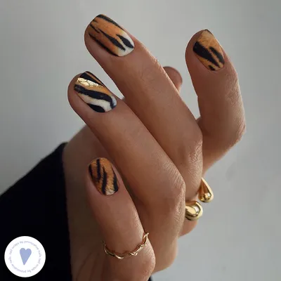 Painting tiger on the nails. Animal print nail art tutorial. Chinese New  Year Nails 2022 - YouTube